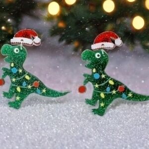 MODCLOTH SANTA DINOSAUR CHRISTMAS EARRINGS